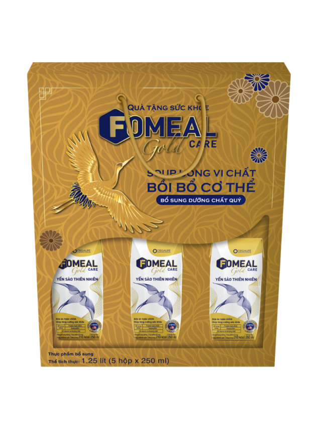 Hộp quà Fomeal Care Gold<br>Soup uống Yến Sào Thiên Nhiên