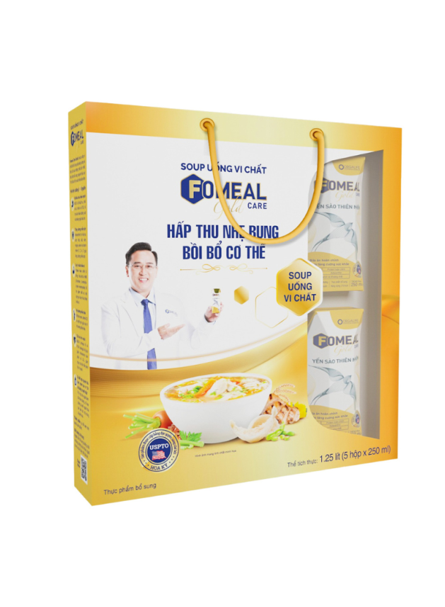 Hộp quà Fomeal Care Gold<br>Soup uống Yến Sào Thiên Nhiên mới